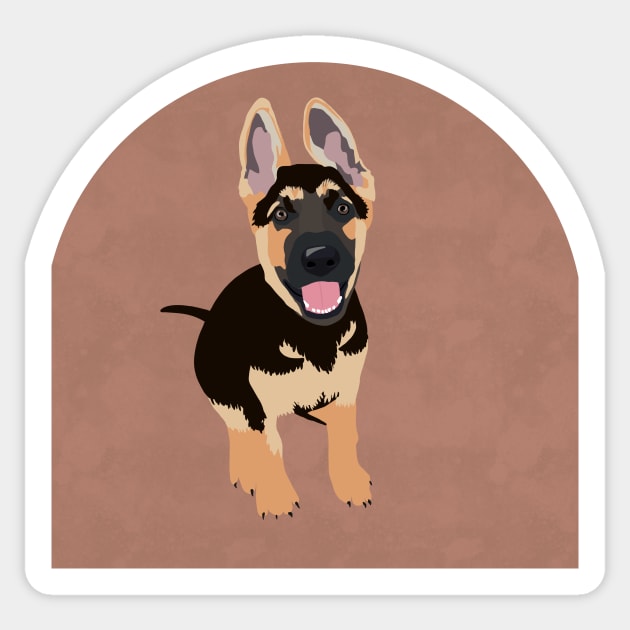 German Shepherd Puppy Sticker by quirkyandkind